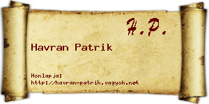 Havran Patrik névjegykártya
